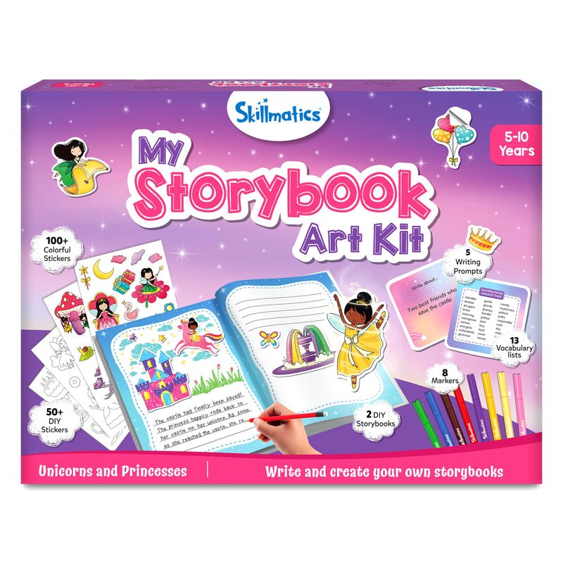 Skillmatics Storybook Art Kit - Create Fairytale Stories, DIY Craft & Writing Kit with 300+ Stickers, Scrapbooking & Journal Activity, Gifts for