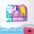 Tub Works® Magical Kids Bubble Bath, Variety 12 Pack | Creates Colorful Water & Tons of Foam Bath Bubbles | Nontoxic | Character-Themed Bubble