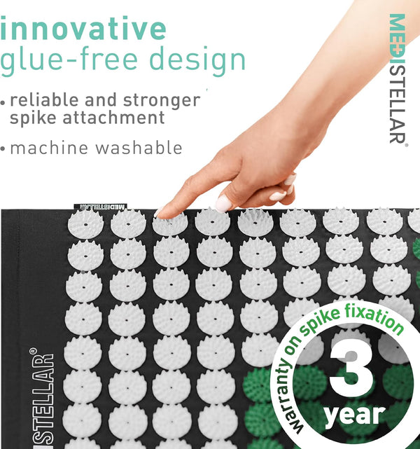 Premium Acupressure Massage Mat - Spiked Therapy Pad for Back Pain Relief - Stress Reduction & Muscle Recovery - Neck & Shoulder Relaxation -