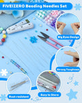 FIVEIZERO 21 Pieces Beading Needles Set, 6 Sizes Seed Beads Needles Big Eye, Collapsible Beading Needles Set for Jewelry Making