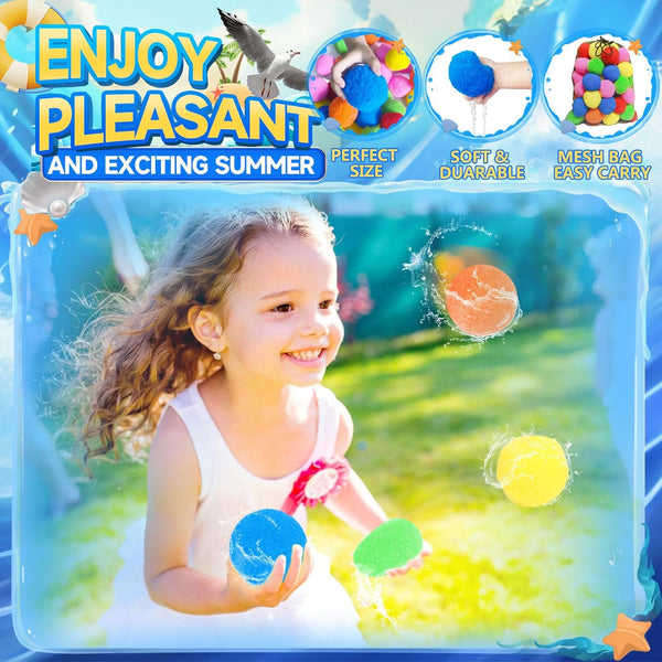 60 Pcs Reusable Water Balls, Reusable Water Balloons for Outdoor Toys and Games, Water Toys for Kids and Adults Boys and Girls - Summer Balls for