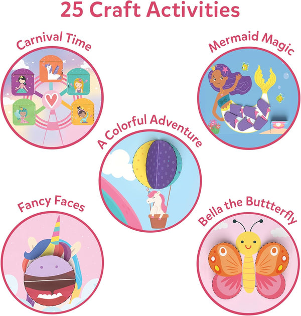 Skillmatics Scissor Skills Activity Book - Snip Snip Unicorns & Princesses, 25 Fun Cutting & Creative Activities for Preschoolers, 2 Child-Safe