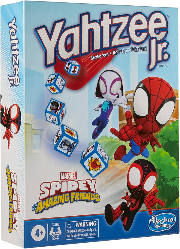 Hasbro Gaming Spidey and His Amazing Friends Yahtzee Jr.Marvel Edition Board Game for Kids, Ages 4 and up (Amazon Exclusive)