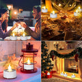 Battery Operated Flameless Tea Lights, Led Flickering Electric Votive Candle 24 Pack Realistic and Bright for Seasonal, Festive Celebrations and