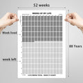 Outus 4 Pieces Life Poster Weeks Calendar Prints Memento Mori Wall Decor Motivational Quotes Wall Art Lifetime Motivational Poster for Habit