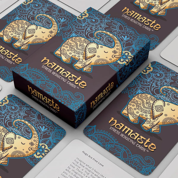 Namaste Stress Reducing Cards - Self Care Cards, Anxiety and Stress Relief Gifts, Mindfulness & Meditation Cards, Mindful Gifts for Women - MSS Inc