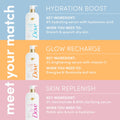 Dove Exfoliating Body Wash Glow Recharge Energizes & Illuminates Skin 3% Brightening Serum with Vitamin C 18.5 Oz