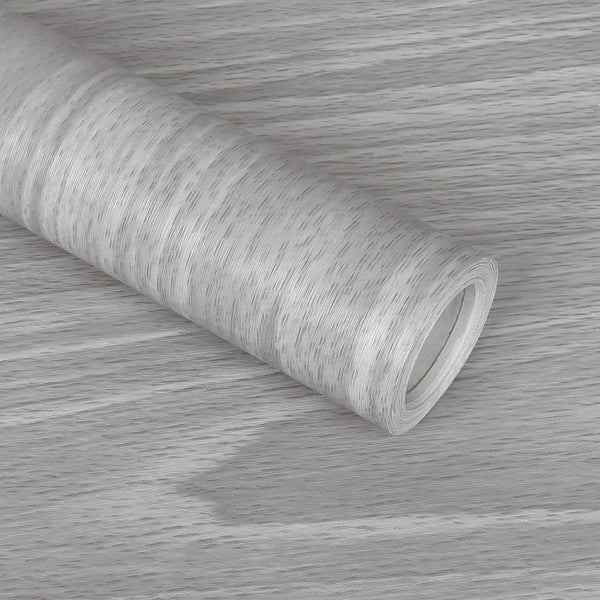 Gray Wood Contact Paper 17.71 X 118 Inch Wood Grain Texture Peel and Stick Wallpaper Adhesive Paper Light Grey Wall Covering Desk Shelf Drawer