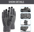 Andiker Winter Knit Gloves, Men Women Touch Screen Cold Weather Gloves, Full Finger Soft Warm anti Slip Gloves for Hiking