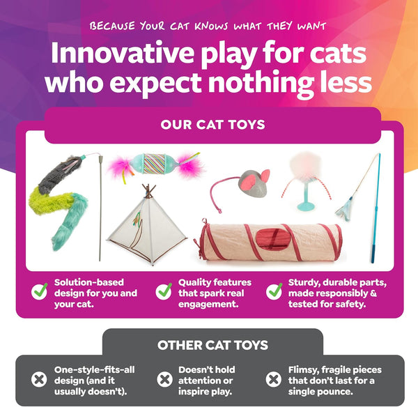 Smartykat Madcap Mania Refillable Plush Catnip Cat Toy, Includes Catnip Tube - Randomly Selected Color, One Size