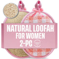 Natural Loofah Exfoliating Body Scrubber for Women Made with Natural Egyptian Loofa Sponge, Bath Shower Luffa Lufa for Face and Body. Exfoliator
