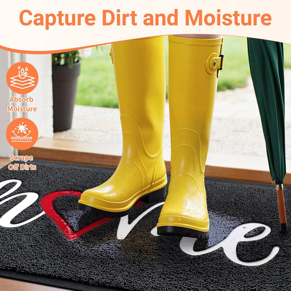 Door Mat Home Welcome Mats Outdoor and Indoor, Heavy-Duty Low-Profile Non-Slip Front Welcome Mat for Home Entrance, outside Entry, Yard, Floor,