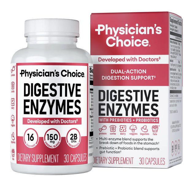 Physician'S CHOICE Digestive Enzymes - Multi Enzymes, Bromelain, Organic Prebiotics & Probiotics for Digestive Health & Gut Health - Bloating &