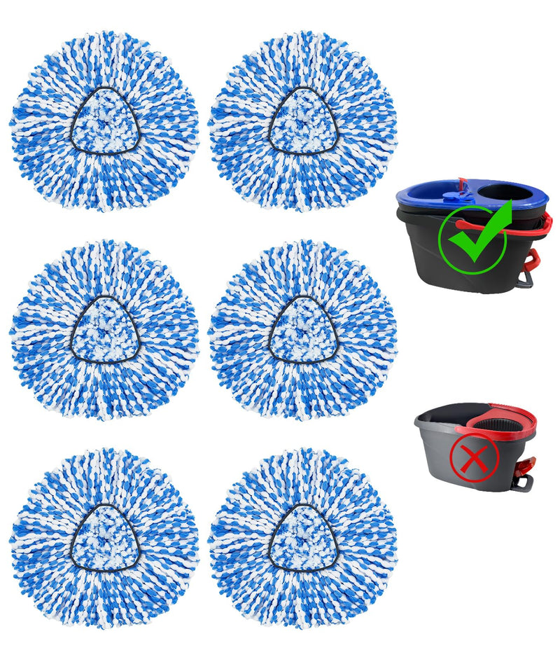 6 Pack Spin Mop Replace Head for O-Cedar Rinseclean 2 Tank Mop System,Mop Head Refill Replacement for O-Cedar Rinseclean 2 Tank System - Easy to