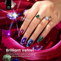 Beetles Cat Eye Gel Nail Polish Set, 6 Colors Glitter Gel Polish Kit Red Pink Shiny Brown Burgundy Purple Blue Green Magnetic Effect Sparkle
