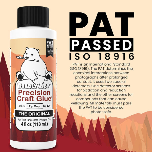 Bearly Art Precision Craft Glue - the Original - 4Fl Oz - Tip Kit Included - Dries Clear - Metal Tip - Wrinkle Resistant - Flexible and Crack