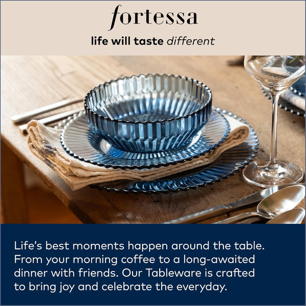 FORTESSA Royal Pacific 18/10 Stainless Steel Flatware, 5 Piece Place Setting with Table Knife, Forks and Spoons (Service for 1), Dishwasher Safe,