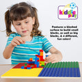 Building Blocks Table for Kids 7 in 1 Activity Table Set for Toddler, with Chair & 2 Hanging Storage Boxes, Compatible with Building Bricks