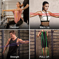 Odoland 5 Packs Pull Up Assist Bands, Pull Up Straps, Resistance Bands with Door Anchor and Handles, Stretch Mobility, Powerlifting and Extra