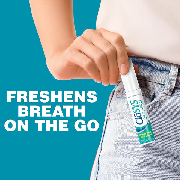 Closys Oral Breath Spray, 0.31 Ounce (3 Count), Mint, Sugar Free, Ph Balanced, Fights Bad Breath