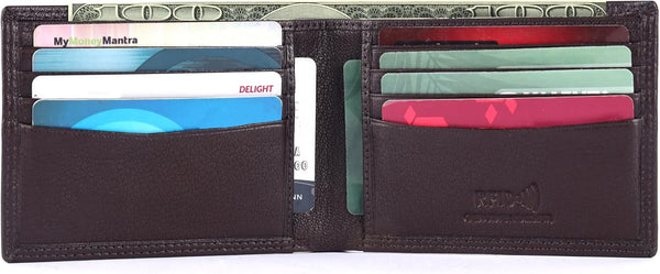 ASAD Genuine Leather Wallet for Men | Slim, Stylish, Genuine Leather Double Stitched RFID Blocking Bifold Stylish | Bifold Wallet with 8 Card Slot