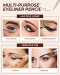 Black Eyeliner Pencil Retractable Gel Eyeliner Pencil Built in Sharpener Waterproof Smudge Proof Waterline Eye Liner Pencil Smooth Creamy Texture