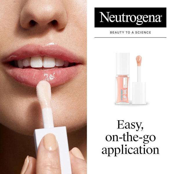 Neutrogena Hydro Boost Tinted Lip Oil with Hyaluronic Acid, Glossy Lip Oil Designed to Hydrate & Nourish Lips While Bringing Out Their Natural