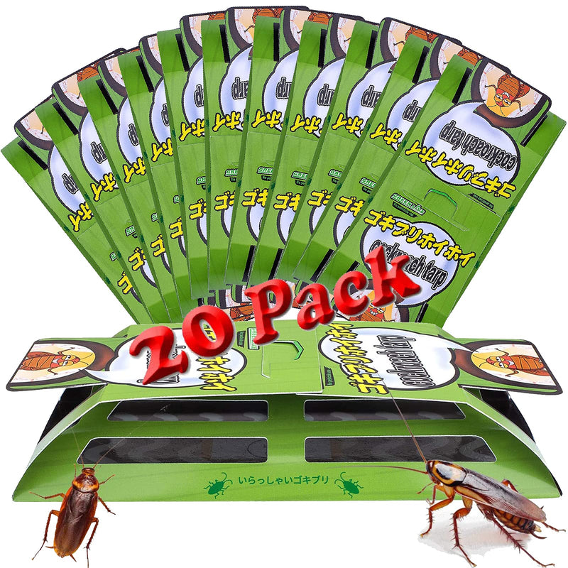 Roach Trap (20Pack) -Cockroach Traps Indoor with Bait,Roach Motel -Child Hild & Pet Friendly