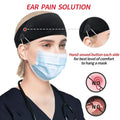 ABAMERICA Headbands with Button for Mask, Wide Nurses Headbands Non Slip Elastic Ear Protection for Women Men Doctors Sweatband Headband (BUTTON-
