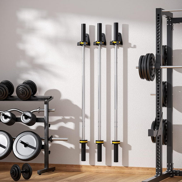 Olympic Barbell Hanger,Garage Gym Bar Wall Rack,Vertical Barbell Mount Rack,Black Powder Coated,Space Saving Commercial or Home Gym