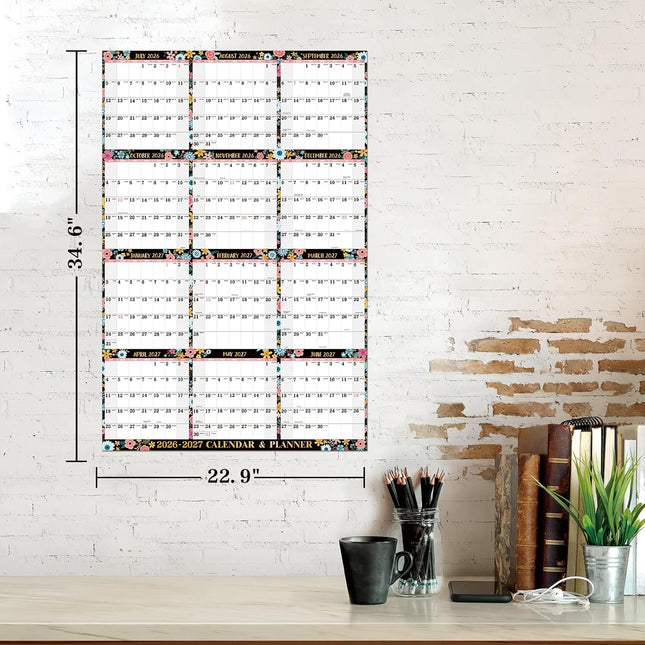 2025-2026 Dry Erase Calendar - JUL.2025 - JUN.2026, 2025-2026 Yearly Wall Calendar, 34.6" X 22.9", Dry Erase Wall Calend
