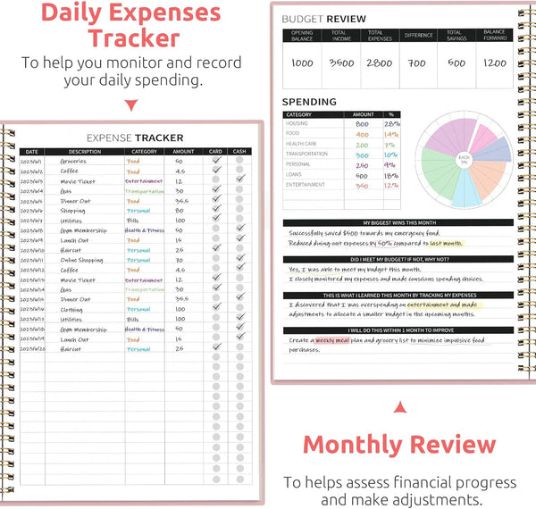 Budget Planner - Monthly Budget Book with Expense Tracker Notebook, Undated Bill Organizer & Finance Planner to Take Control of Your Money,