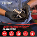 GLOVEWORKS Black Disposable Nitrile Industrial Gloves, 5 Mil, Latex & Powder-Free, Food-Safe, Textured