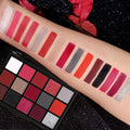 UCANBE Red Eyeshadow Makeup Palette, 15 Colors Burgunry Gray Silver Shimmer Matte Glitter Metallic Eye Shadow Pallet, Pigmented Make Up Kit for