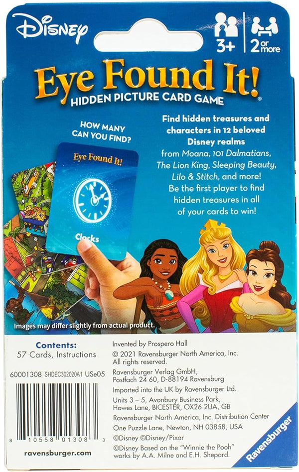Ravensburger World of Disney Eye Found It! Card Game - Fun Disney Trip Essential | Skill-Building Family Game | Stocking Stuffer for Kids 3-5 |