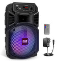 Pyle Portable Bluetooth PA Speaker System-300W Rechargeable Indoor/Outdoor Bluetooth Speaker Portable System W/ 8â Subwoofer 1â Tweeter,