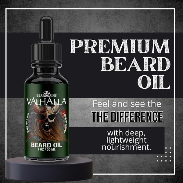 Beard Gains Beard Oil for Men - Organic Beard Growth Oil, Moisturizer & Conditioner, Softens & Strengthens Facial Hair, Reduces Itch, Promotes