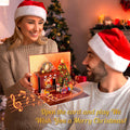 Christmas Card Pop up with Light and Music 3D Santa Fireplace Merry Christmas Greeting Card with Envelope for Kids Girls Women Man Christmas Gift