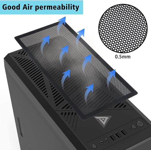 [4 Pack] 280X140Mm PC Case Dust Mesh Filter, Magnetic Frame Computer Fan Dust Mesh PC Cooler Filter Dustproof PVC Cover Grills - Black