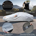 Kayme 6 Layers Car Cover Waterproof All Weather for Automobiles, Outdoor Full Cover Rain Sun UV Protection with Zipper Cotton, Size A2 3XL