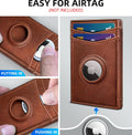 Airtag Wallet for Men- with Money Clip Gift Boxed, Magnetic Closure Slim Genuine Leather Front Pocket Wallet, 3.9"X 2.7", RFID Blocking