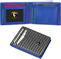 GSOIAX Slim Wallet for Men Leather Carbon Fiber RFID Blocking Minimalist Front Pocket Bifold Mens Wallet with ID Window,12 Credit Card Holders