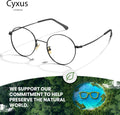 Cyxus round Blue Light Glasses for Men Women Wire Frame UV Blocking Computer Glasses Clear Lens Metal Ultralight Eyewear