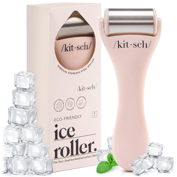 Kitsch Ice Roller for Face – Stainless Steel Ice Face Roller to Reduce Puffiness, Redness & Headaches – Cooling Facial Roller for Skin Care,