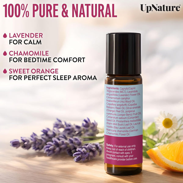 Upnature Dream Sleep Essential Oil Roll on â Natural Sleeping Blend with Lavender, Chamomile Aromatherapy Oils