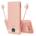 VEGER Portable Charger for Iphone Built in Cables and Wall Plug, 10000Mah Slim Fast Charging USB C Power Bank, Travel Essential Battery Pack
