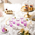 M&N HOME Purple Ombre Shot Glasses, 6-Pack Colored Whiskey & Tequila Glasses, 2 Oz round Gradient Purple