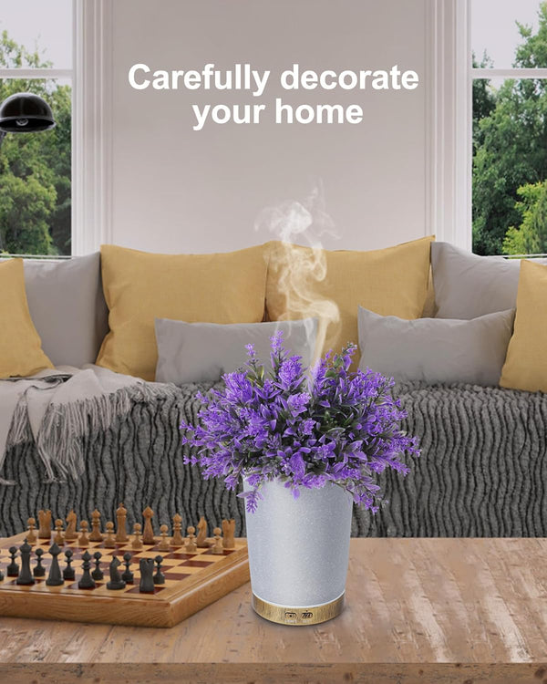 Essential Oil Diffusers, 150Ml Aromatherapy Diffuser, Lavender Plant Potted Cold Mist Humidifier, Ultrasonic Diffuser for Home Office, Super Quiet