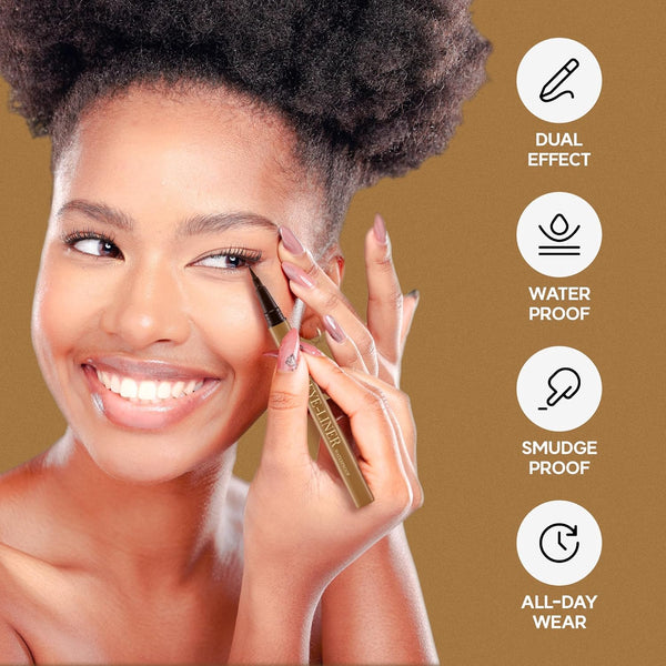 NOON'S up Flat Eye-Liner - Waterproof Liquid Eyeliner Pen | Ultra-Slim & Bold Honey Brown Eyeliner Liquid | Quick Dry Waterproof Eyeliner Pen