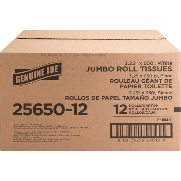 Genuine Joe 2-Ply Jumbo Roll Dispnsr Bath Tissue, Model:Gjo2565012